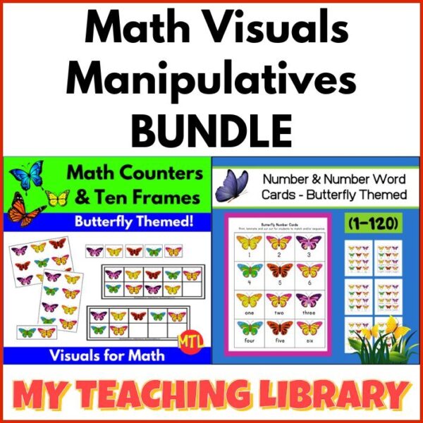 z 355 Math visuals manipulatives bundle butterfly