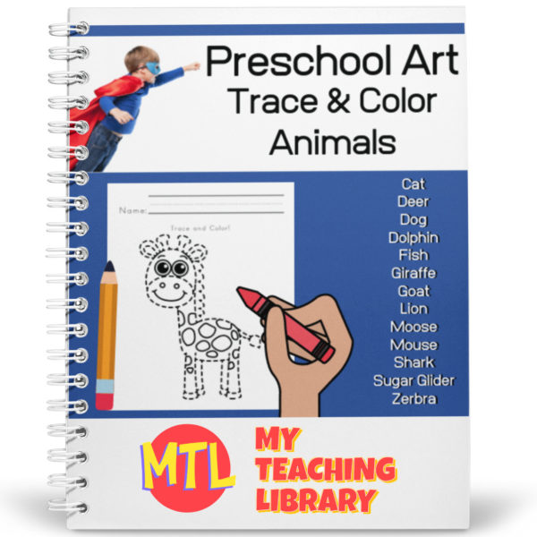 This preschool art workbook has a cute animal theme! On each page, students will trace and color a different animal.


Animals are...


- cat

- dog

- deer

- dolphin

- fish (goldfish)

- giraffe

- goat

- lion

- moose

- mouse

- shark

- sugar glider

- zebra