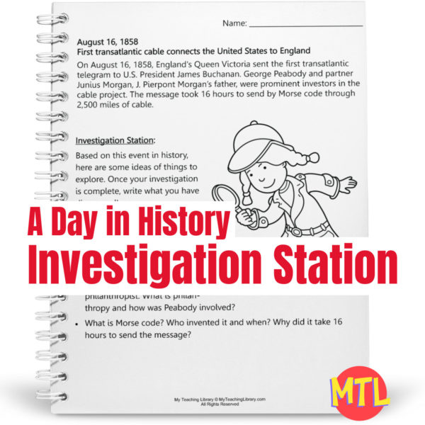 A Day in History - Investigation Station is a series of fun sleuthing research activities based on a single event on a specific day in history!