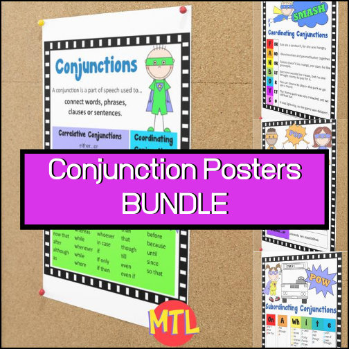  FANBOYS CONJUNCTIONS POSTER Parts of Speech English