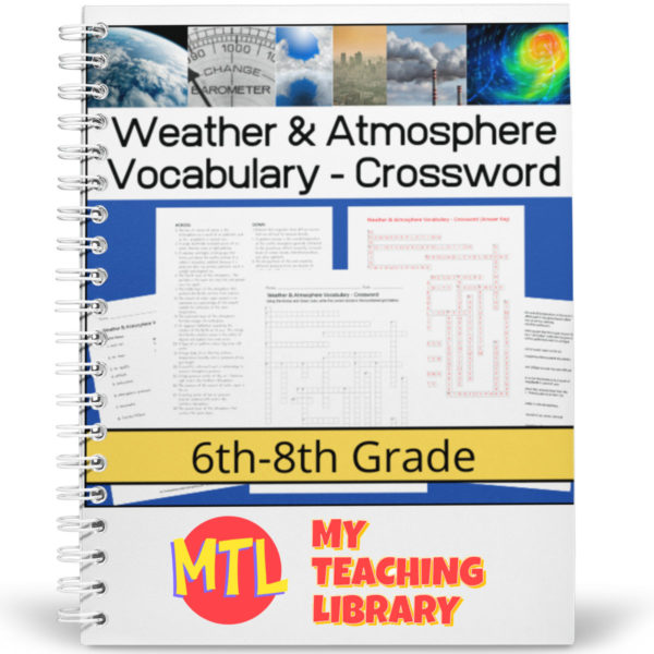 This science resource is designed to help students study 28 important weather / atmosphere terms. It includes the words, definitions and a crossword puzzle.