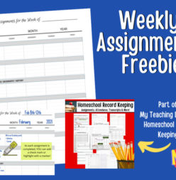 Weekly Assignments Freebie