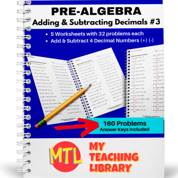 z 398 Prealgebra add sub division worksheets cover
