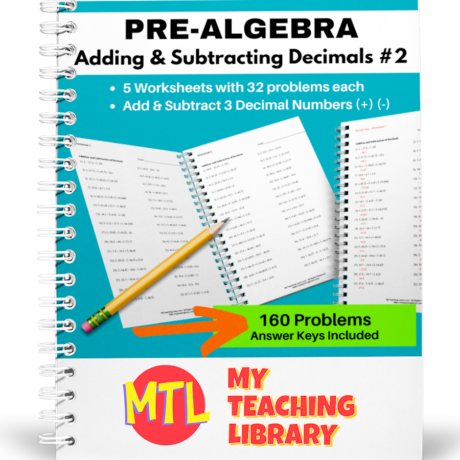 z 399 Prealgebra add sub division worksheets 2 cover