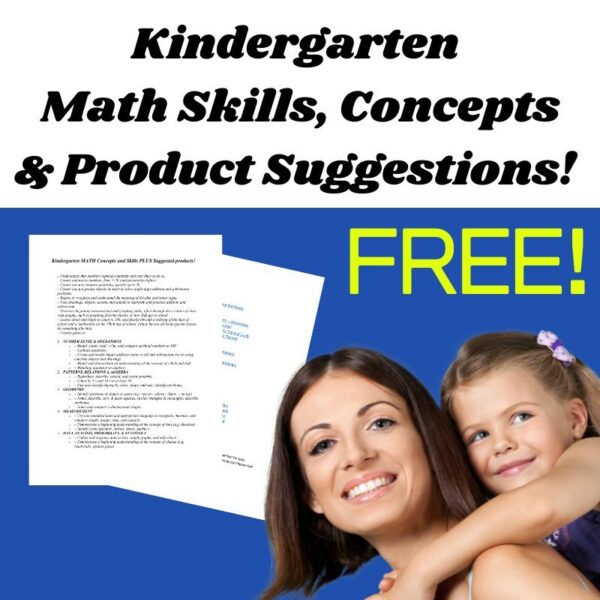 Kindergarten Math Skills, Concepts & Product Suggestions!