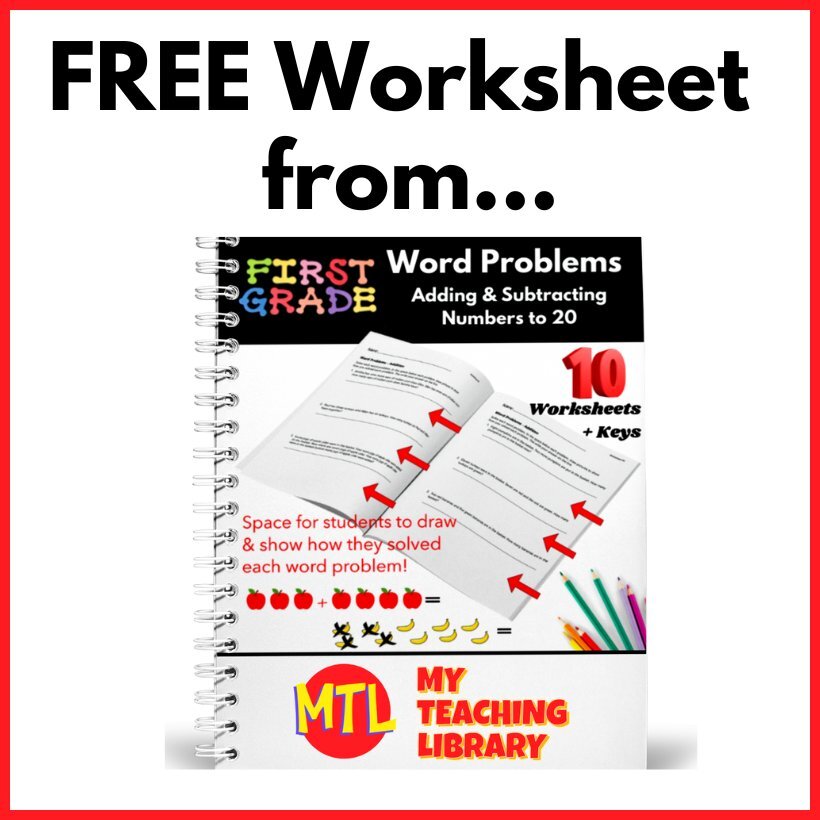 z 345 addition subtraction word problems 1st grade cover FREEBIE
