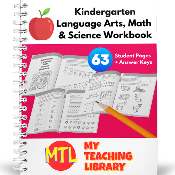 z 348 Kindergarter LA Math Science Workbook cover