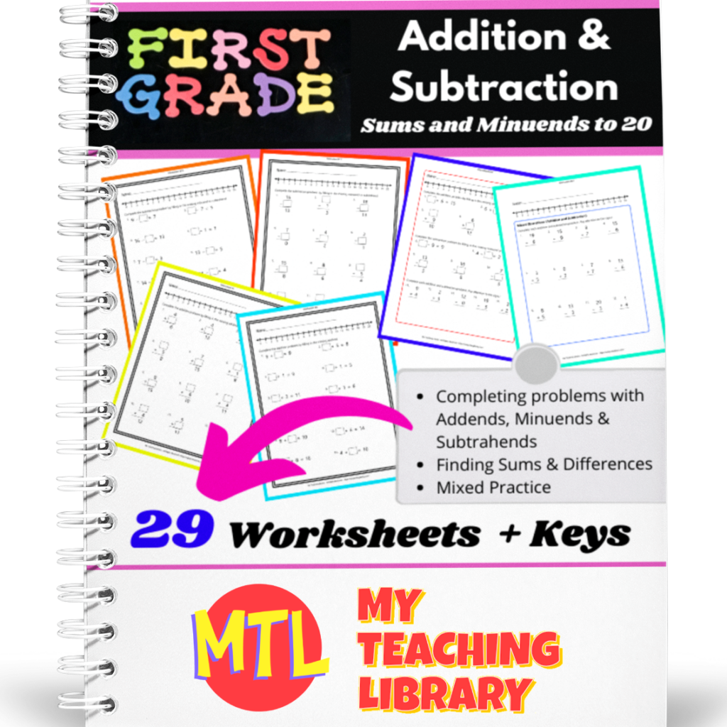 addition-and-subtraction-for-1st-grade-sums-and-minuends-to-20-my-teaching-library