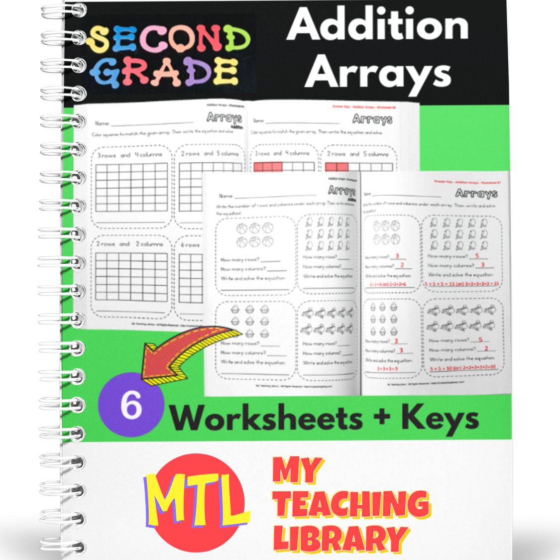 z 318 Addition Array Worksheets cover