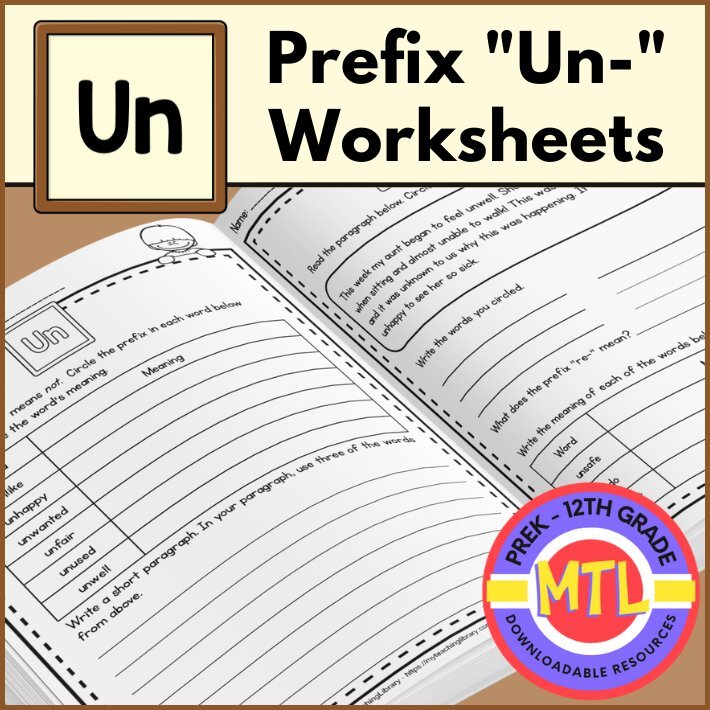 z 474 Prefix un- worksheet cover