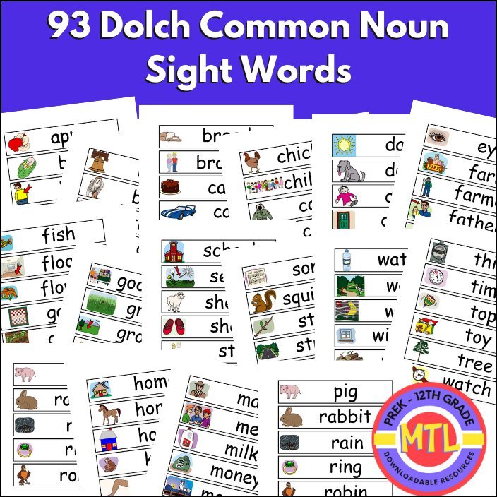 z 445 Dolch Sight Word Common Nouns