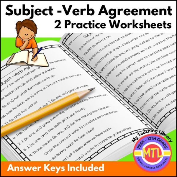 Subject-Verb Agreement - My Teaching Library | MyTeachingLibrary.com