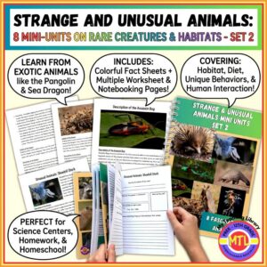Strange and Unusual Animals: 8 Mini-Units on Rare Creatures & Habitats Set 2