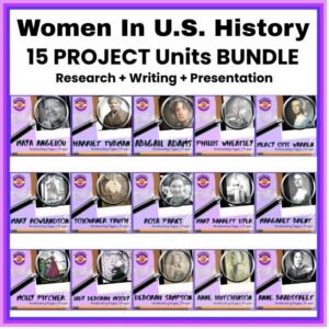 Women in U.S. History – 15 Projects | Research – Writing – Presentation