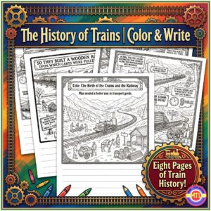 The History of Trains | Color and Write
