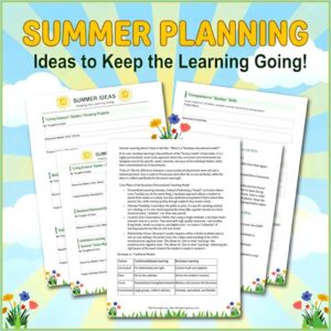 Summer Planning - Ideas and Planning Form | Keep the Learning Going